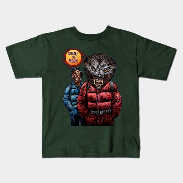 Beware the Moon Kids T-Shirt by ChetArt